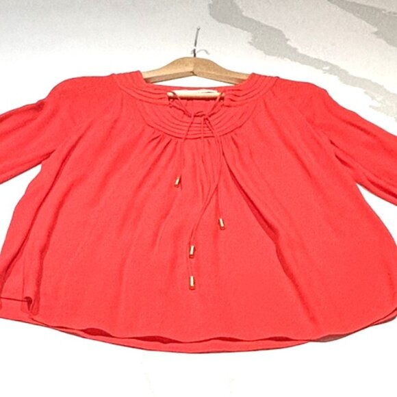 Diane von Furstenberg Red Oversized Poet Blouse - Size 2 - Picture 4 of 7